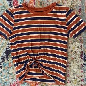 Cropped striped tee